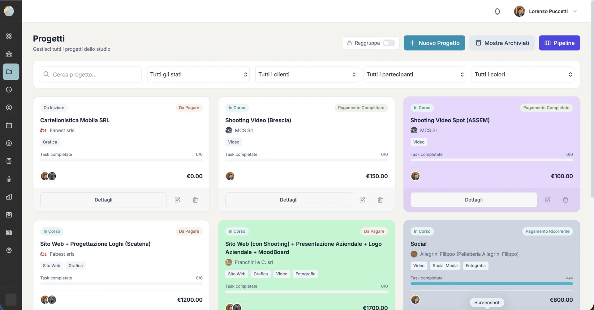 Eterea Studio CRM — vista 4